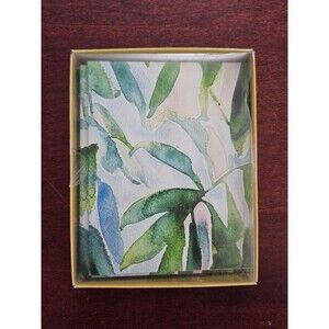 10pk Botanical Watercolor Blank Note Cards - Green Leaf Tropical Stationery Set